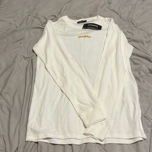 WOMENS Thankful Embroidered Long Sleeve T-Shirt WHITE S